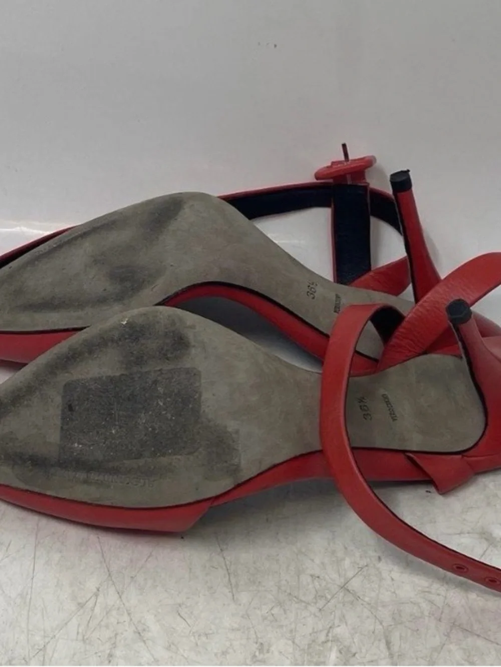 Alexander Wang Red Leather Pointed Toe Slingback Heels 36.5